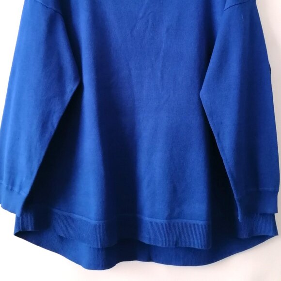NWT Cable & Gauge Womens Blue Scoop Neck Back Zip Drop Shoulder Sweater Size 1X - Picture 4 of 7
